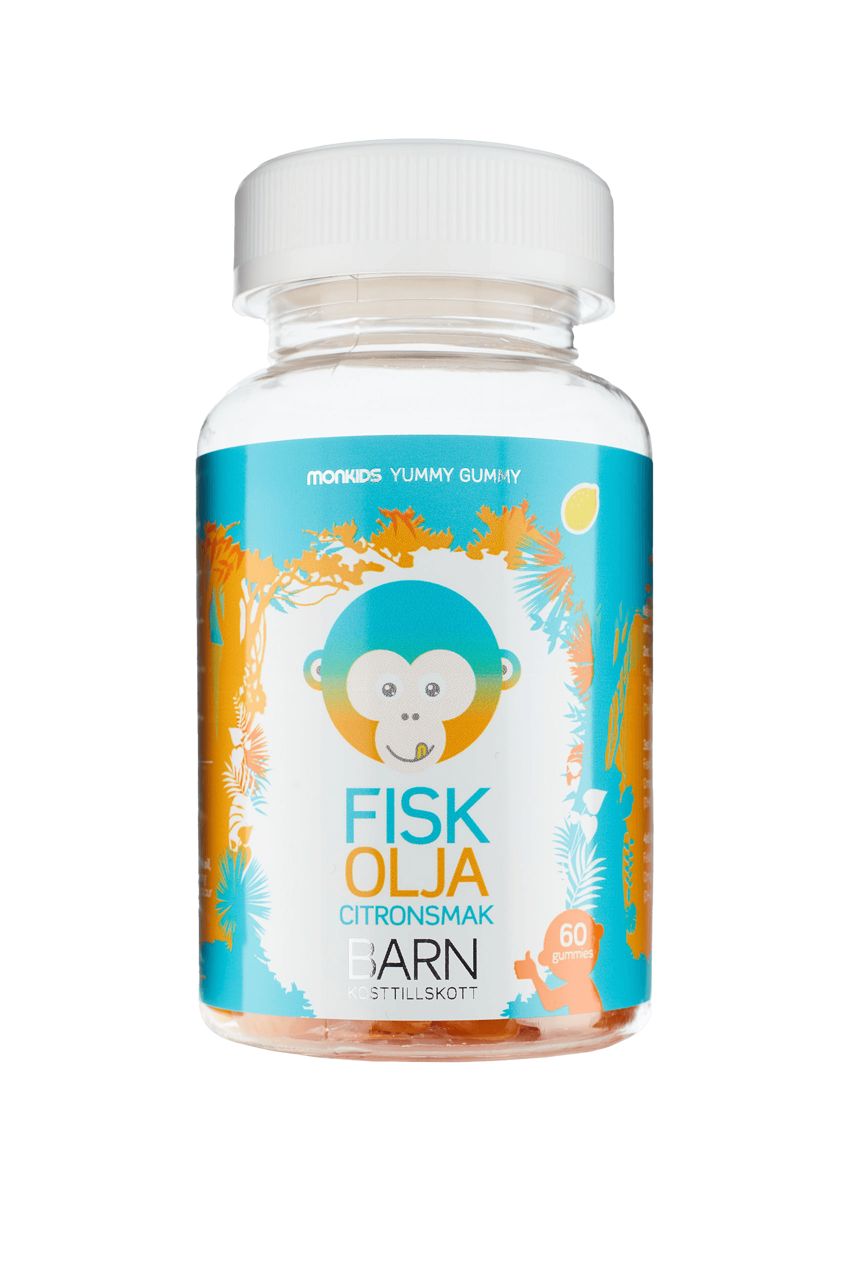 Monkids Fiskiolía Omega-3 Sítrónu 60stk