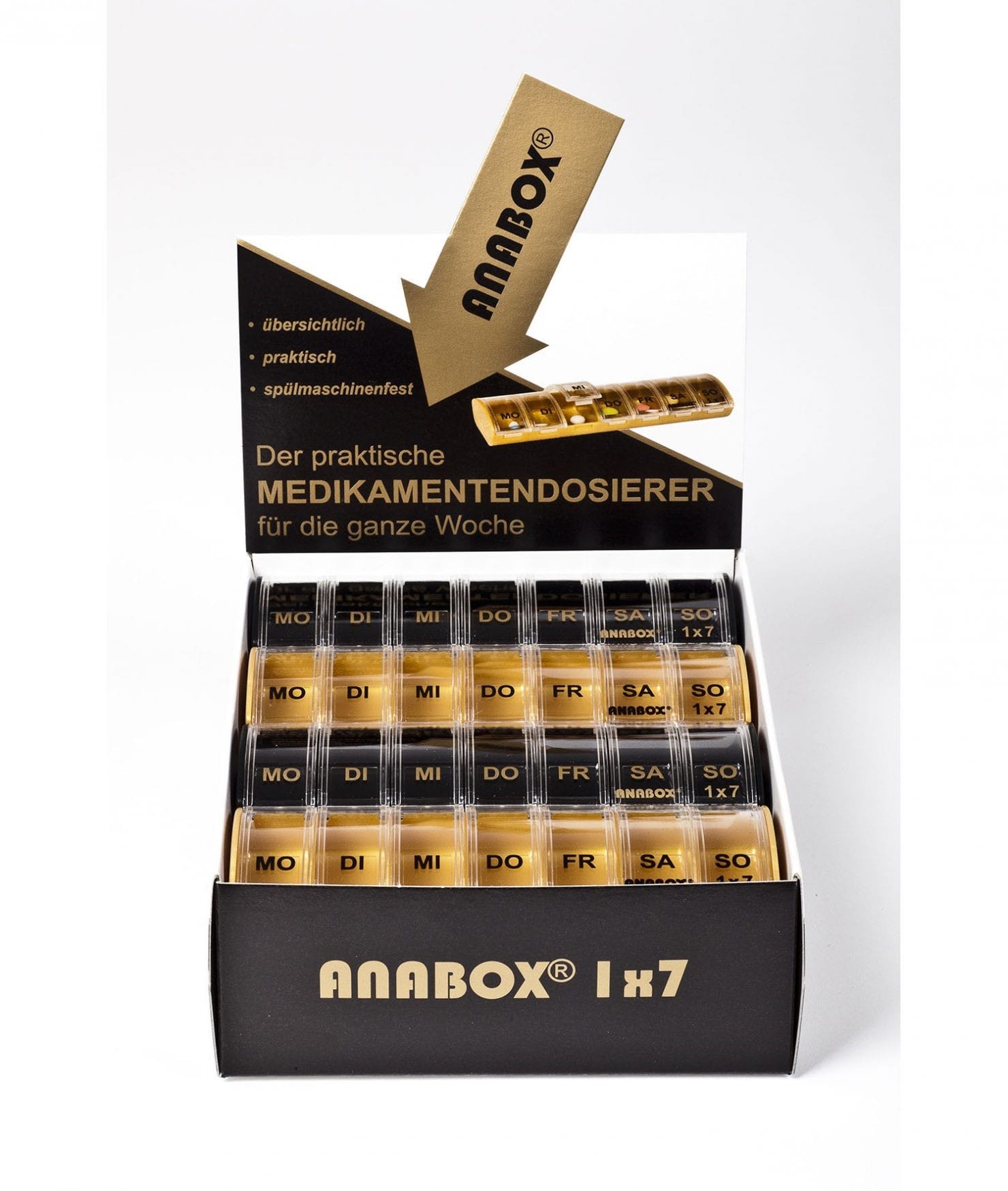 Vikuskammtabox 2 litir (gyllt,svart)