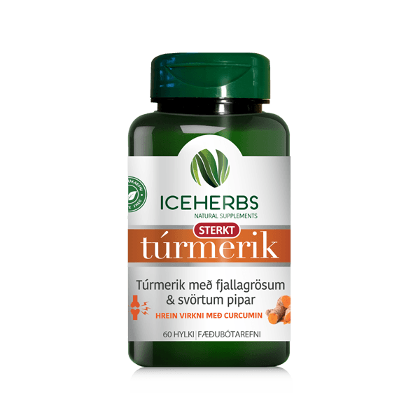 ICEHERBS Turmerik Með Fjallagrösum 60stk