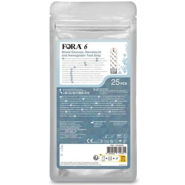 FORA 6 3-in-1 Strimlar Blood Glucoce Hct,Hb 25stk