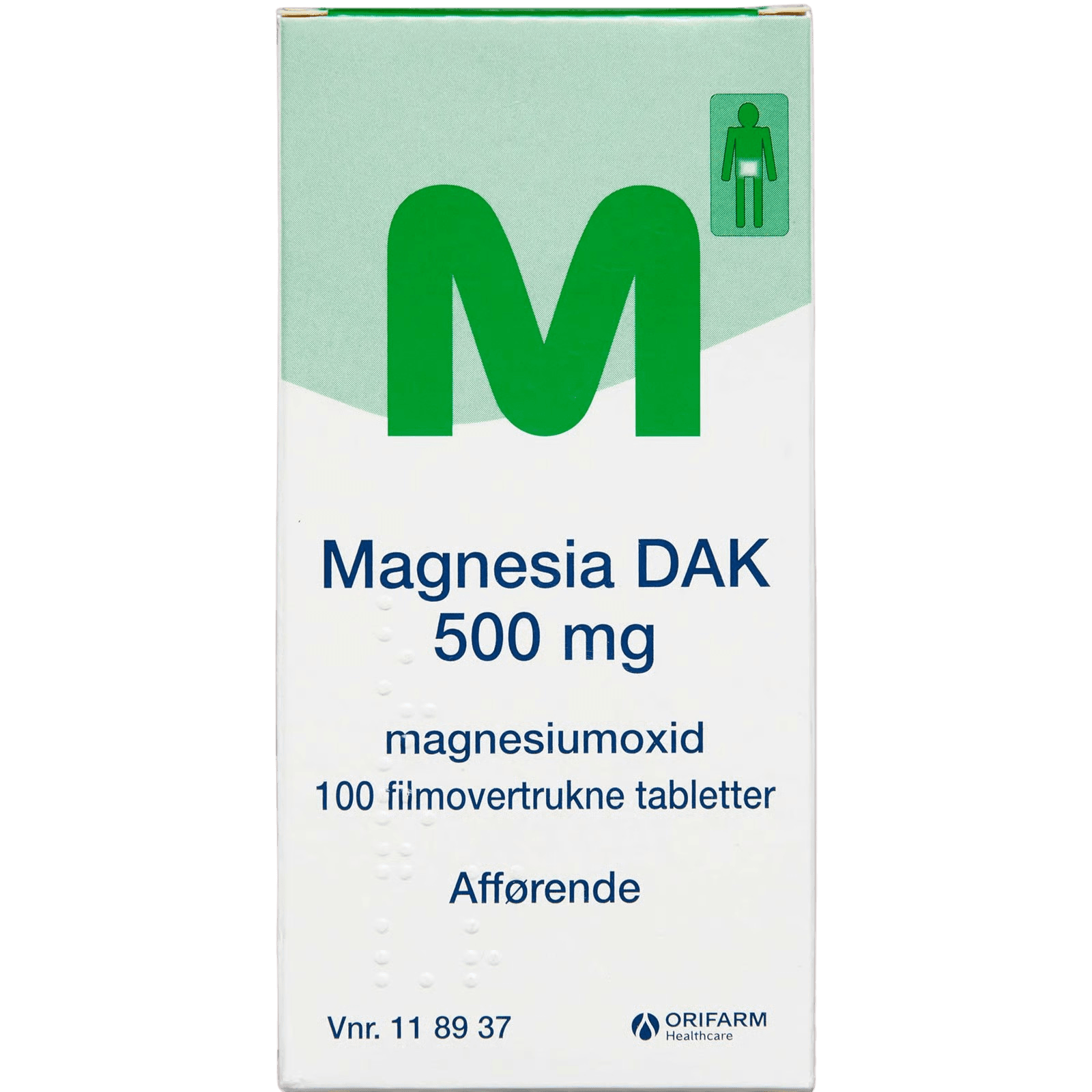 Magnesia Dak 500mg 100stk